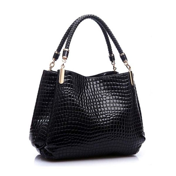 

fashion women crocodile pattern leather shoulder bag female tote handbag
