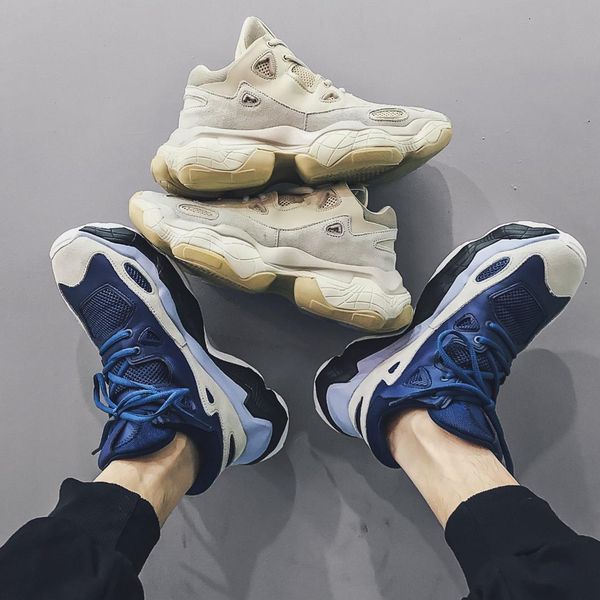 

men leather casual shoes breathable wear resistant breathable shoes comfortable summer lace up flat air mesh sneakers trainers, Black