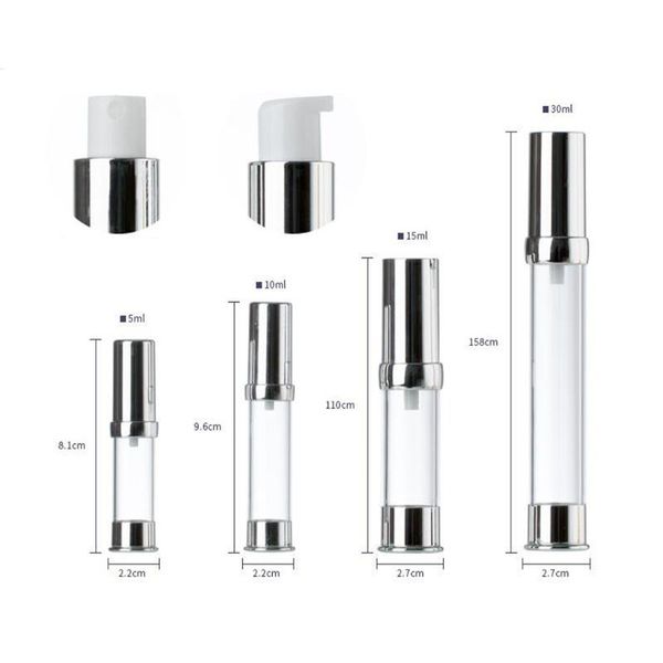 

sterile airless pump bottle refillable cosmetic lotion serum containers