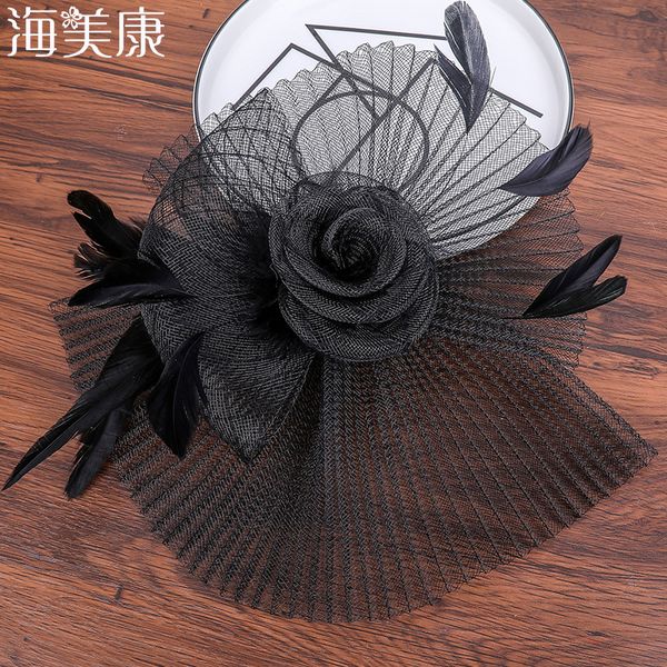 

haimeikang vintage women's fascinator cambric cocktail hat hair lead with ladies wedding party tiara hair accessories