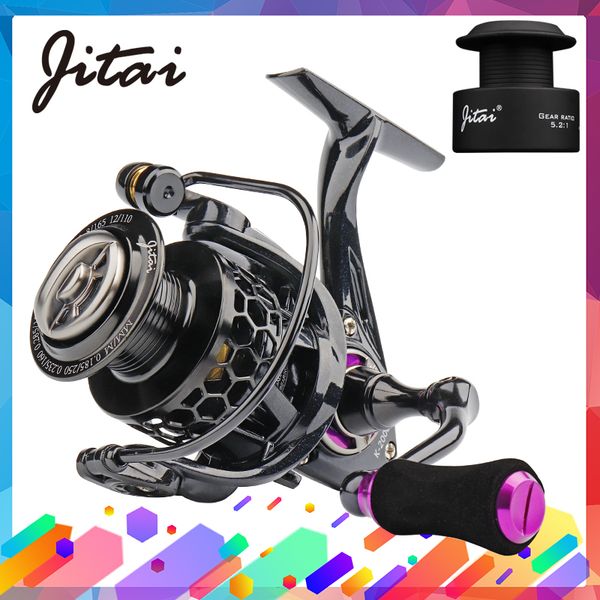 

jitai 2019 spinning reel with spool lightweight cnc aluminum spool 10+1bbs saltwater wheel carp fishing reels carretilha
