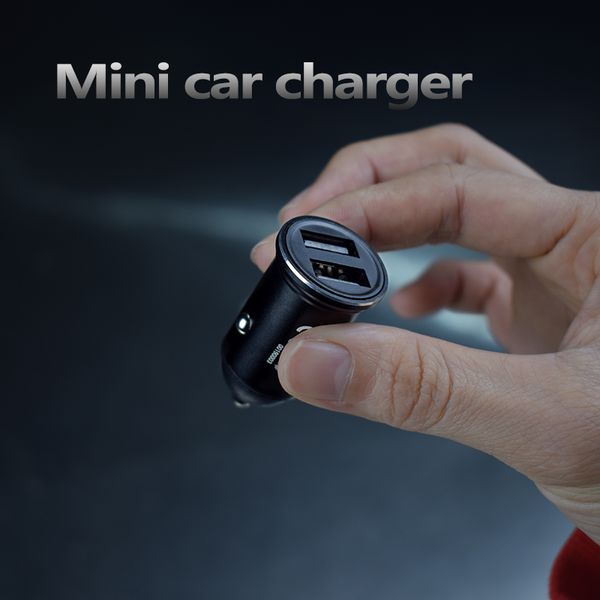 

mini car charger dual 2 usb port led cigarette lighter socket splitter power adapter for mobile phone tablet gps fast charger