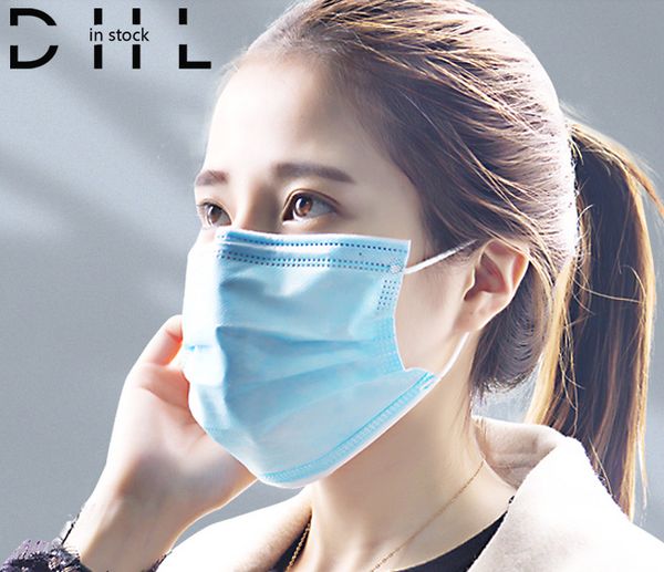 

dhl medical disposable surgical face masks protective equipment dustproof breathable thickened three-layer mouth nose