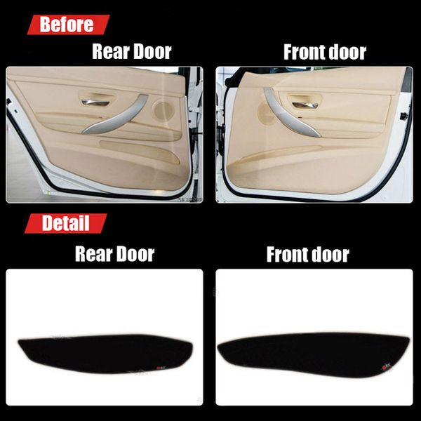 

4pcs fabric door protection mats anti-kick decorative pads for 3 series 2013-2015