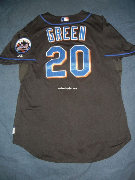 

retro new majestic 20# shawn green new york jersey 50 mens stitched baseball jerseys, Black;blue