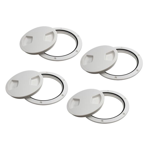 

4-pack solid marine boat rv 5 inches access port hatch cover twist out deck plate