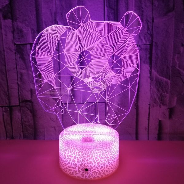 

внешняя торговля новый шаблон panda colorful touch 3d маленький ночник треск 3d led трехмерное видение маленький ночник 3d настольная лампа