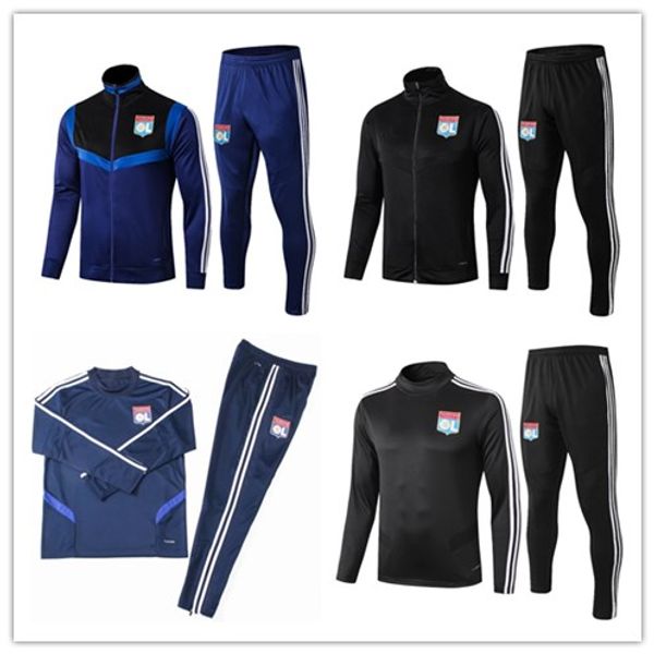 

2019 2020 memphis aouar soccer jacket tracksuit training suit maillot de foot 19 20 dembele traore kit tracksuit chandal survetement, Black