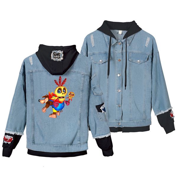 

ban zhuo game xiong big adventure banjo kazooie trend leisure time cowboy loose coat, Black;red