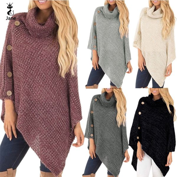 

2019 autumn winter turtleneck sweater thick warm knitwear pullover irregular female knitted sweater jumper women female, White;black