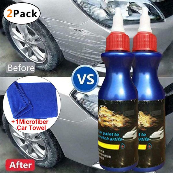 

carprie 2pcs car paint scratch repair agent polishing wax paint scratch repair remover care fluid 100ml with jy23