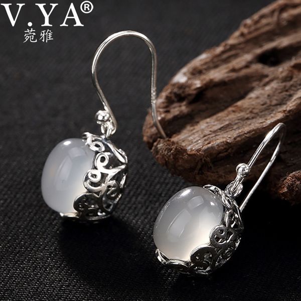

v. ya s925 стерлингового серебра серьги падения старинные ювелирные изделия натуральный камень серьги ручной работы мотаться серьги, Silver