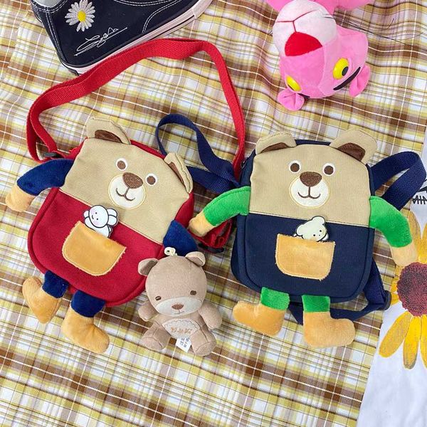 

japanese cute small bag 2020 new cute girl plush bag korean version ins messenger funny bear