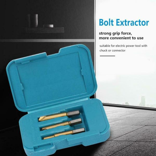 

3pcs repair broken small easy out removing tool fast accessories portable screw extractor kit with case high speed steel damaged