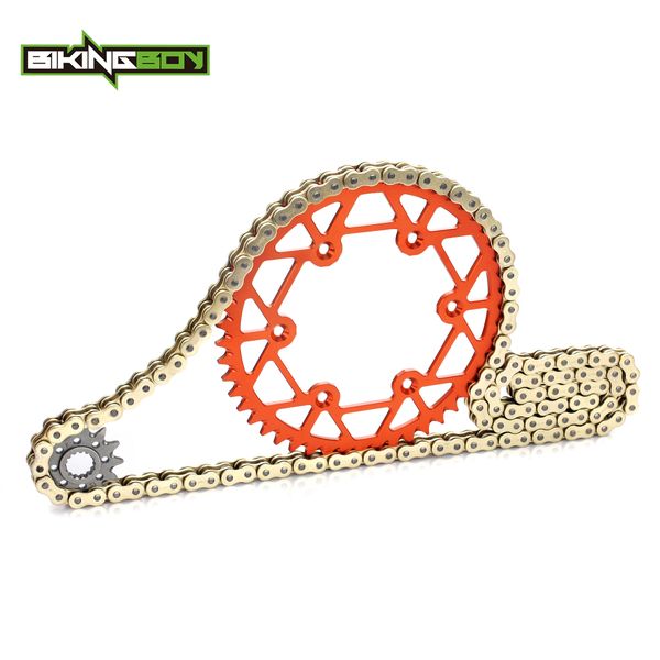 

bikingboy front 13t rear 48t-52t sprocket 520 120l x-ring chain for 125-530 250 350 450 exc mxc sxf gs smr sx xc sxs 98-16