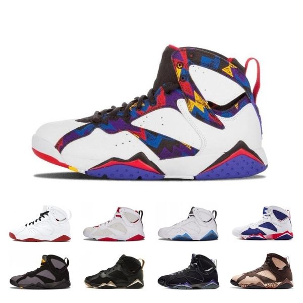 

classics 7 7s patta bordeaux hare ray allen tinker alternate olympic men basketball shoes french blue barcelona nights sneaker