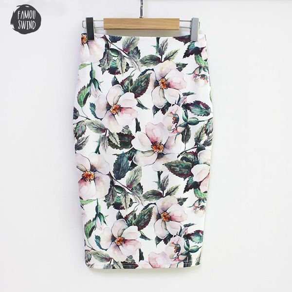 

summer green pencil skirt women high waist style skirts vintage elegant bodycon floral print midi skirt, Black
