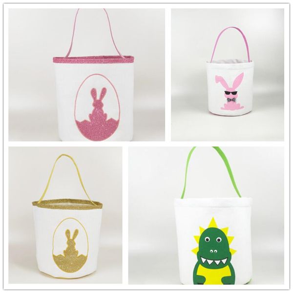 

easter buckets cute printed easter bunny basket kid lucky egg baskets child candy bags holiday fashion kid handbag toy storage bags wy520-1q