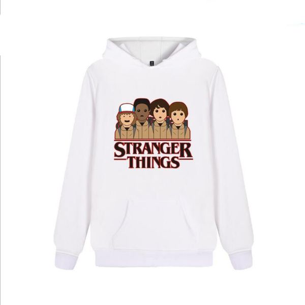 

stranger things 2 printed sweatshirt hoodies men and women hip hop funny winter streetwear st hooded tracksuit for couples clothes, Black