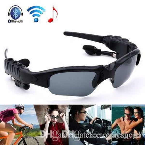 

wholesale 1 piece smart wireless bluetooth sunglasses google glass headset headphones handfor ios anroid phones with retail package