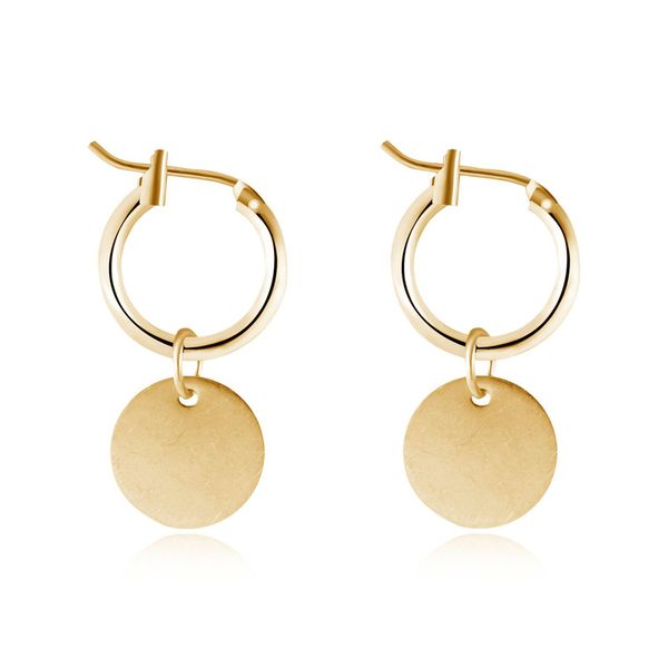 

geomee 1pair gold color geometry round pandent drop earring metal hanging earrings fashion simple jewelry charms pendientes, Silver