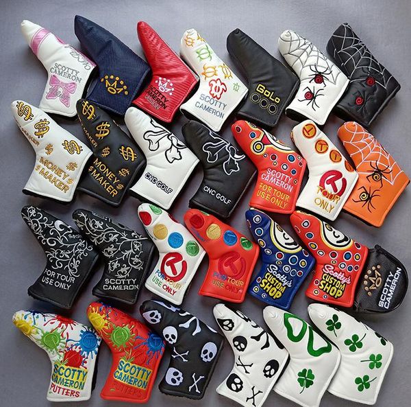 

new golf head cover pu golf putter protecter with embroider