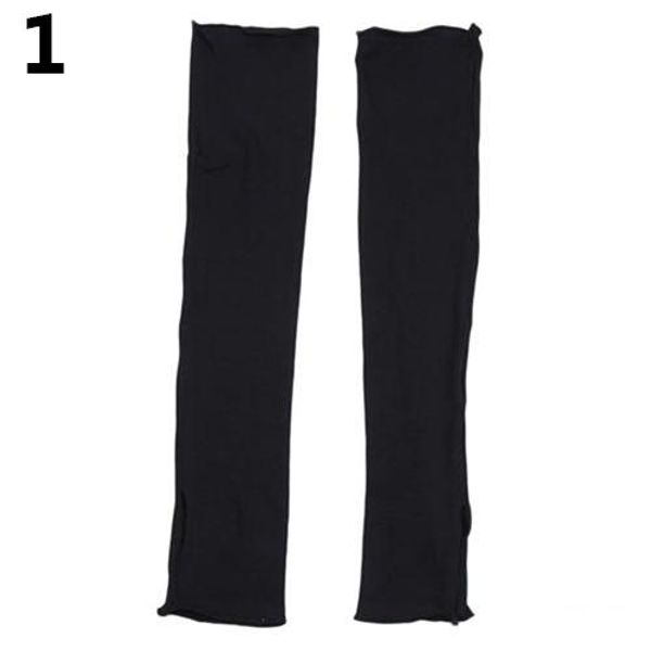 

women long fingerless uv sun protection golf driving cotton gloves sleeves, Blue;gray
