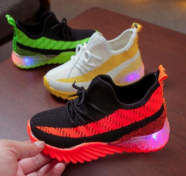 

Светящиеся Светодиодные Туфли Для Девочек Весна Осень Корзина Светодиодные Дети