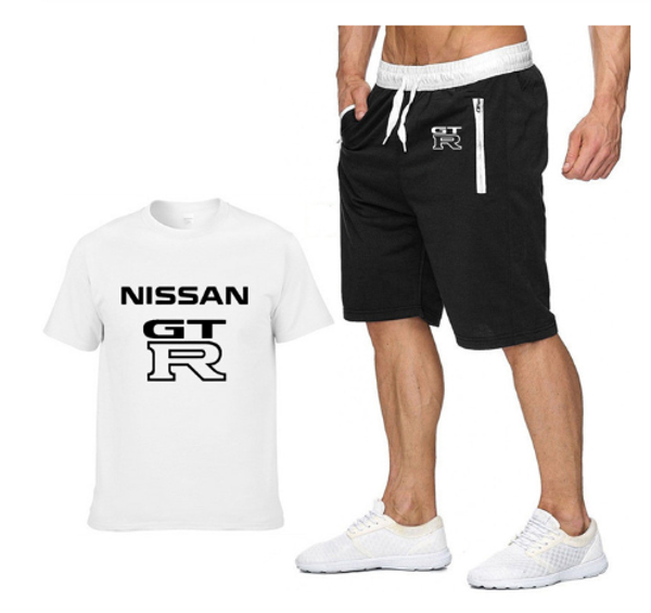 

2020mens short sleeve gtr car logo summer mens t shirt hip hop harajuku t-shirt cotton t shirts pants suit sportswe