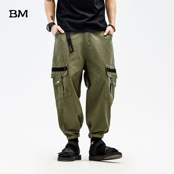

men's pants japanese streetwear cargo men harajuku straight casual loose trousers techwear fashion korean clothes male, Black