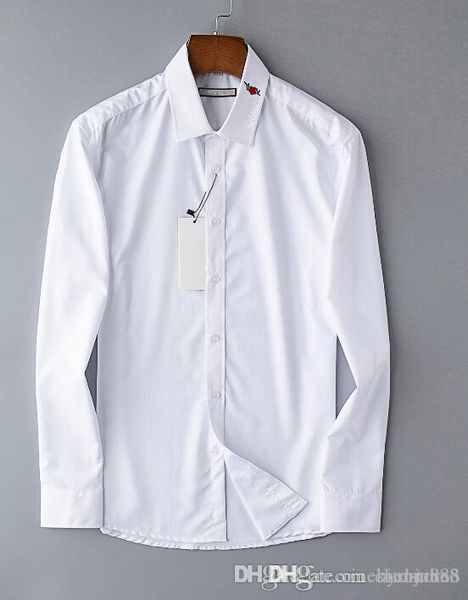 

2019 new men's shirt long sleeve shirt fashion men's fashion british gentleman korean slim print totem big flower 0, White;black