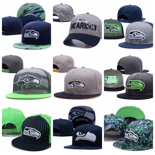 

women and men seattle adjustable hat seahawks teams logo embroidery knitted caps outdoors sports hats hip hop cap ing, Black;white