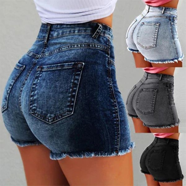 

lasperal fashion women summer high waisted denim shorts jeans women short 2019 new femme push up skinny slim denim shorts, White;black