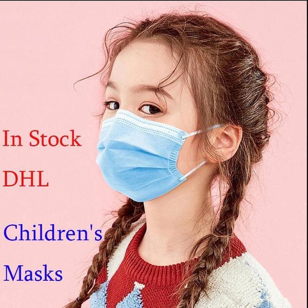 

На складе Дети Одноразовые маски для лица Дети 50Pcs РМ2,5 Маски Резинка Mouth Мягкий дышащий лица Non Woven Masque Anti-Dust