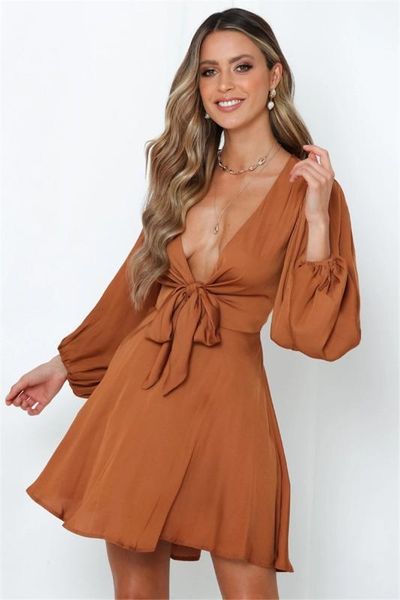 

fashion dress spring women's dress new v-neck long sleeve solid color female, Black;gray