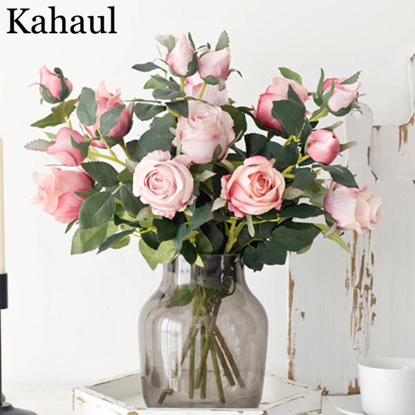 

new beautiful roses branch artificial silk flowers fake flowers for a wedding home decoration rose silk faux valentine