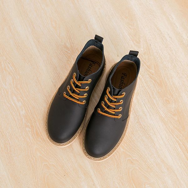 

couple warm winter men boots fashion ankle boots men winter work shoes round head fur snow for botas, Black