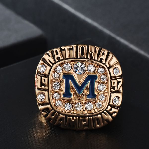 

1997 мичиган росомахи college football national championship ring футбол партии украшения подарки для детей мальчиков друзей, Golden;silver