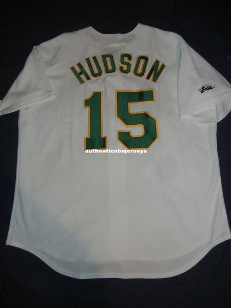 

retro majestic #15 tim hudson oakland white jersey a's eckersley olson mens stitched baseball jerseys, Black;blue