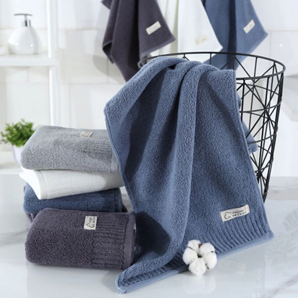 

man shower towel 2pcs/set 100% cotton soft water absorption bath towel 70*140cm swimming beach hand face solid color male
