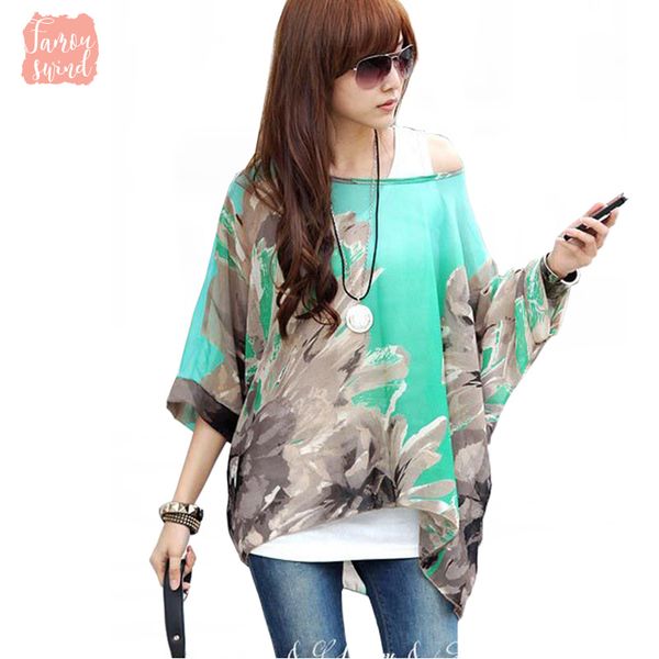 

женские блузки и топы новая мода цветочные печати с коротким рукавом летняя блузка плюс размер 5xl 4xl женщины шифон рубашки blusa, White