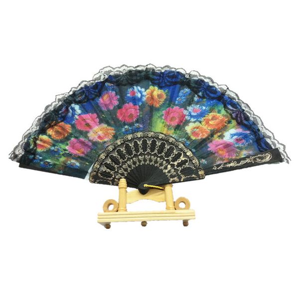 

vintage lace bridal wedding spain fans plastic trestle painted wedding accessories christmas gifts event necessary sunshade fan, White