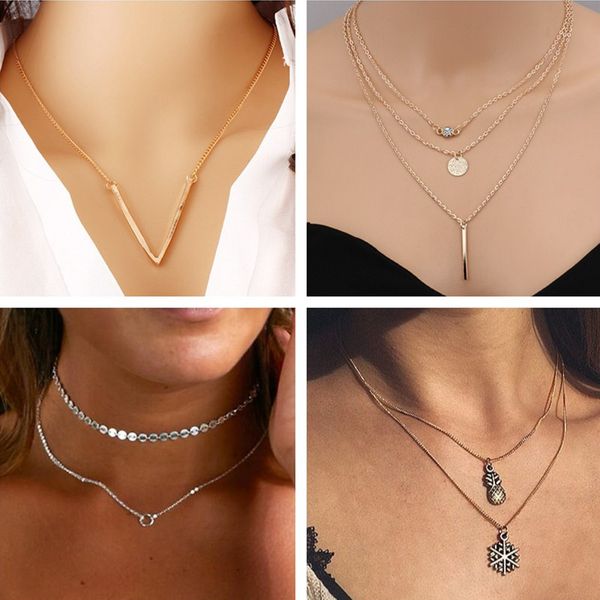 

новой мода многослойной бесконечности хамса рука crystal star кисточка цепь ожерелье подвеска для женщин подарков jewelry femme, Golden;silver