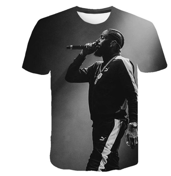 

2019 певица nipsey hussle новая мода мужчины женщины повседневная 3d печати nipsey hussle футболка топы марка одежда лето с коротким рукавом, White;black