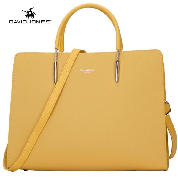 

david jones women handbag faux leather female shoulder bags big lady solid crossbody bag girl tote bag briefcase drop shipping