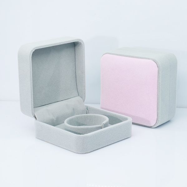 

attractto pink&grey plush bracelet box pounches packing box for necklace bracelet earrings jewelry packaging plush box sxr190001