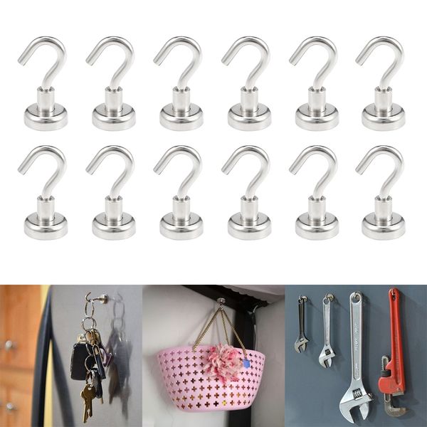 

12pcs sne16 strong neodymium magnet hook for indoor outdoor hanging