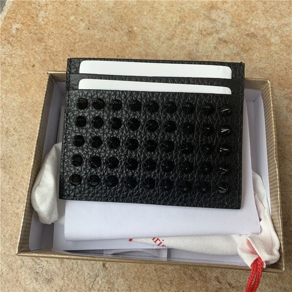 

2020 multi-цветной cl заклепка держатель держатель карты небольшой прилив бренда кожа визитная карточка унисекс кожа маленький бумажник визи, Brown;gray