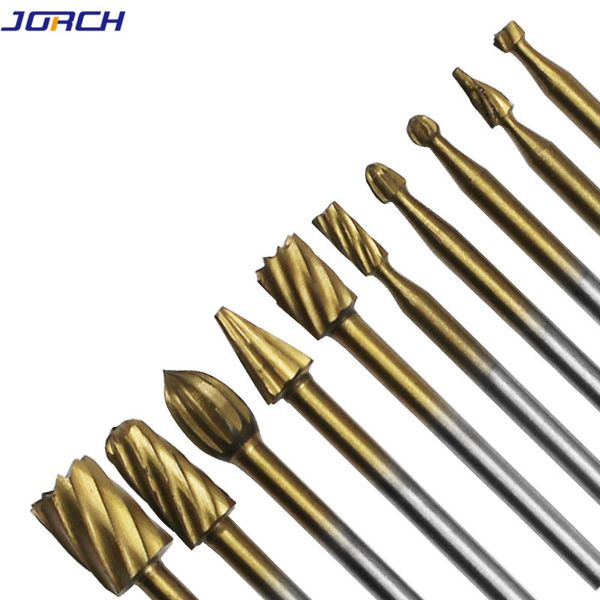 

10pcs set hss titanium routing rotary milling rotary file cutter wood carving carved knife cutter tools accessories