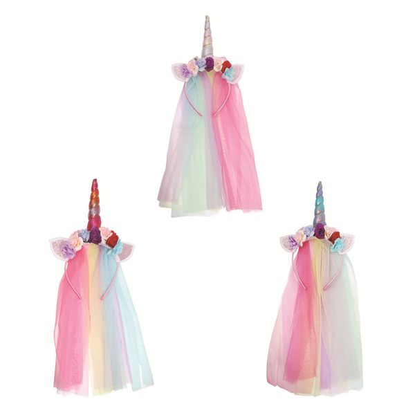 

children's unicorn mesh headband christmas reindeer headwear baby flower headband decorations